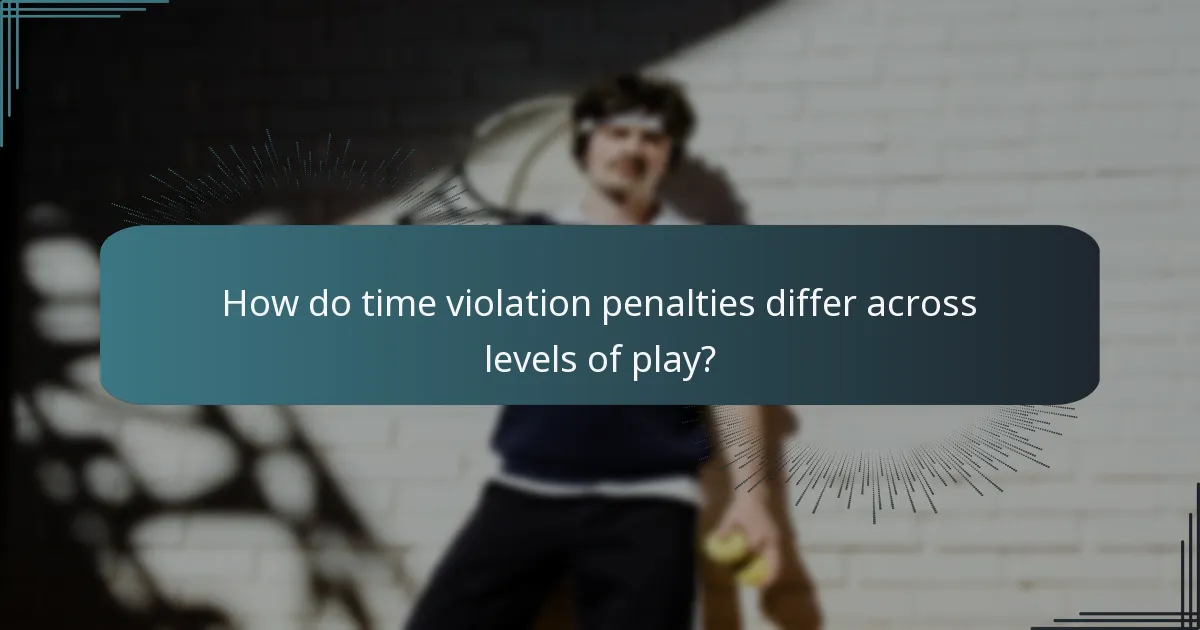 How do time violation penalties differ across levels of play?