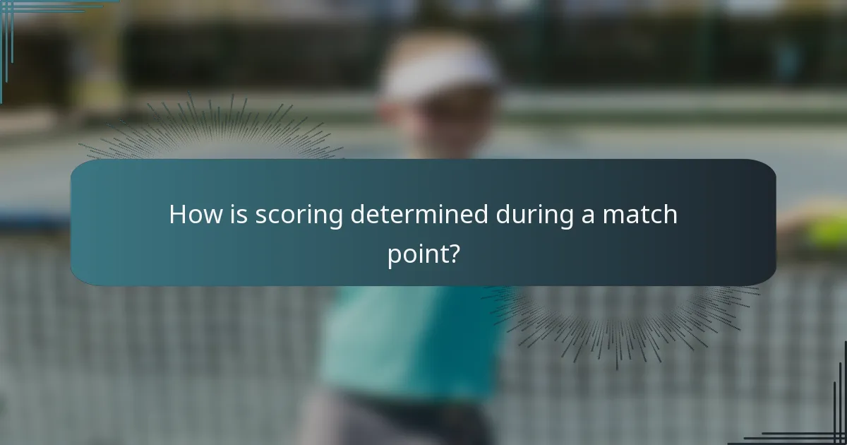 How is scoring determined during a match point?