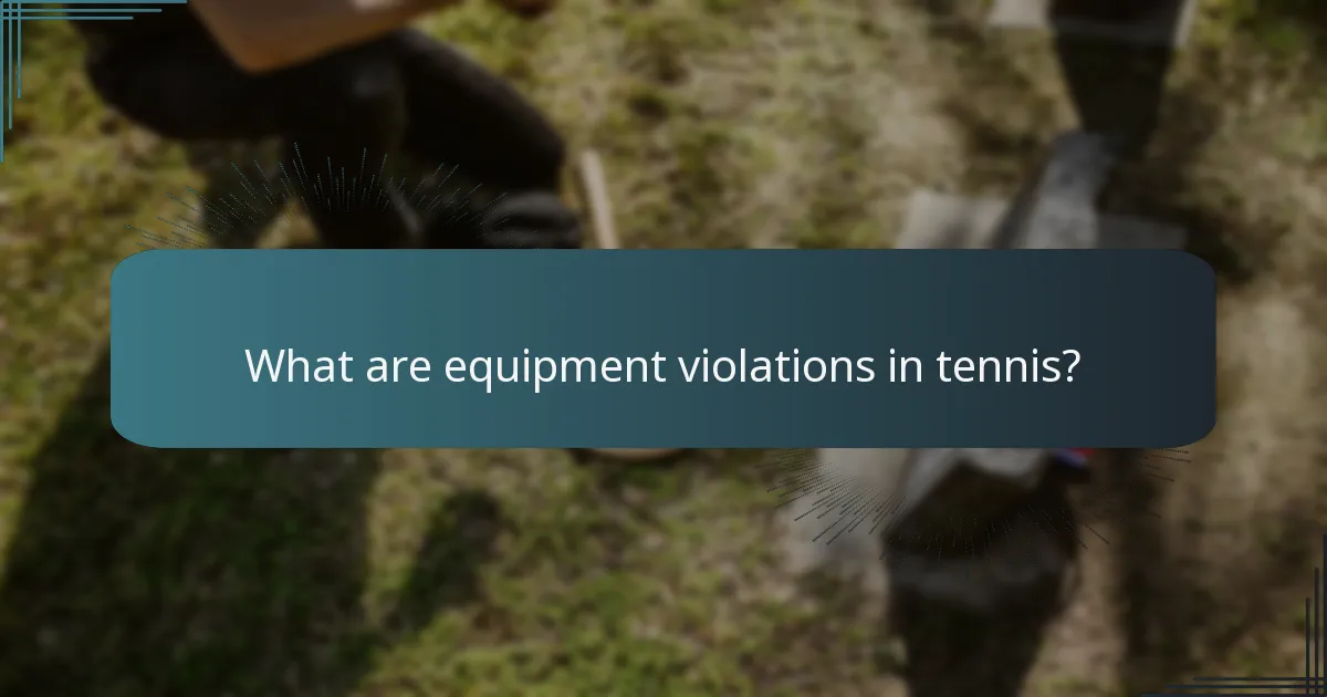 What are equipment violations in tennis?