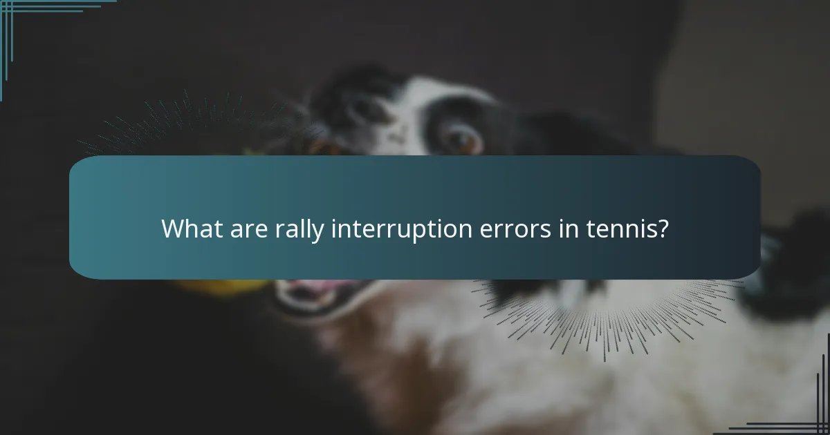 What are rally interruption errors in tennis?