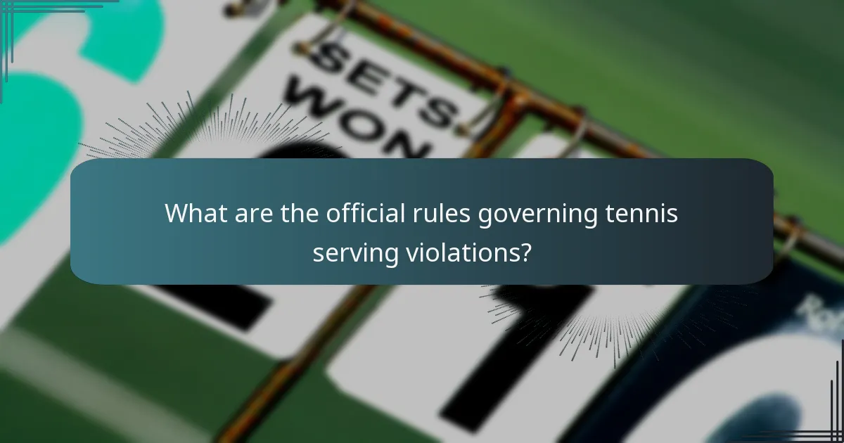 What are the official rules governing tennis serving violations?