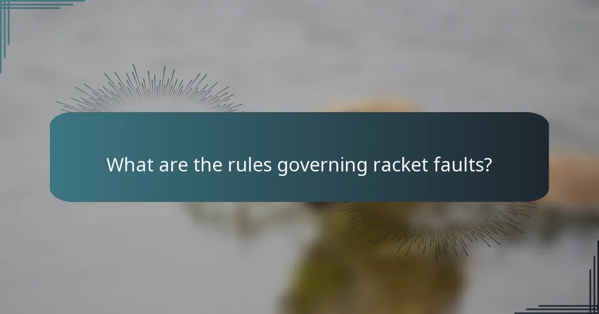 What are the rules governing racket faults?