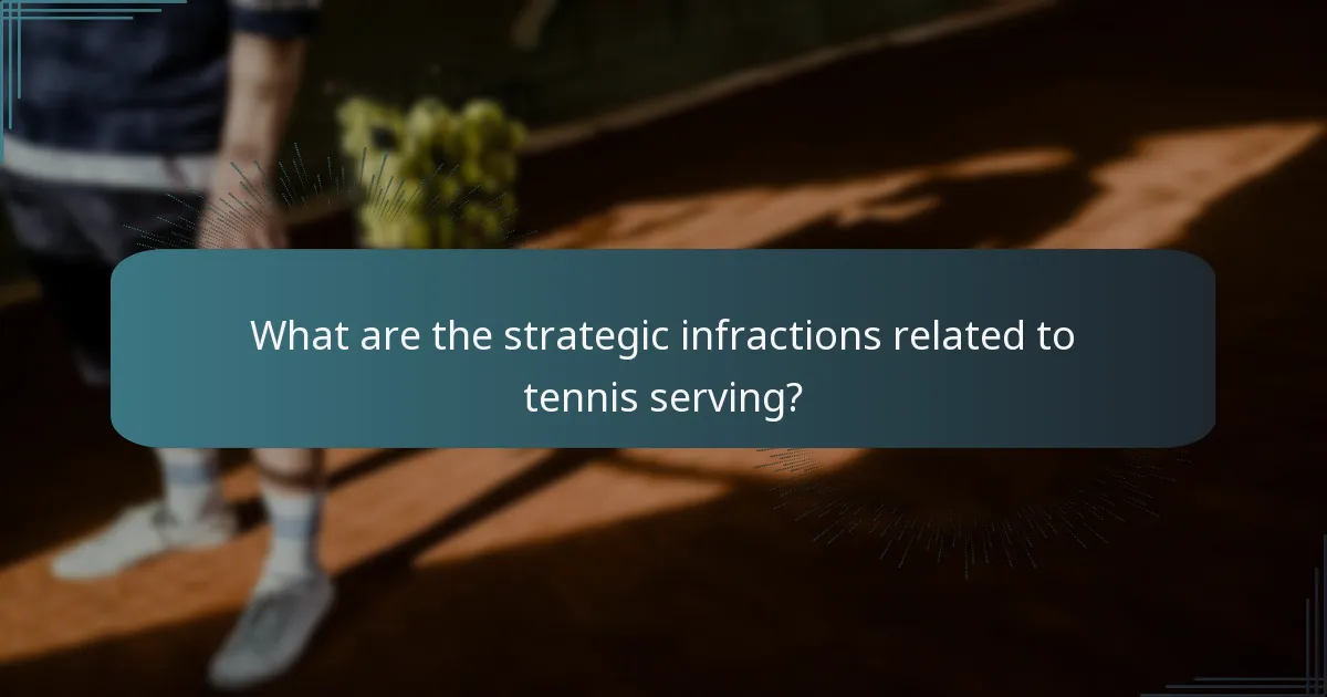 What are the strategic infractions related to tennis serving?