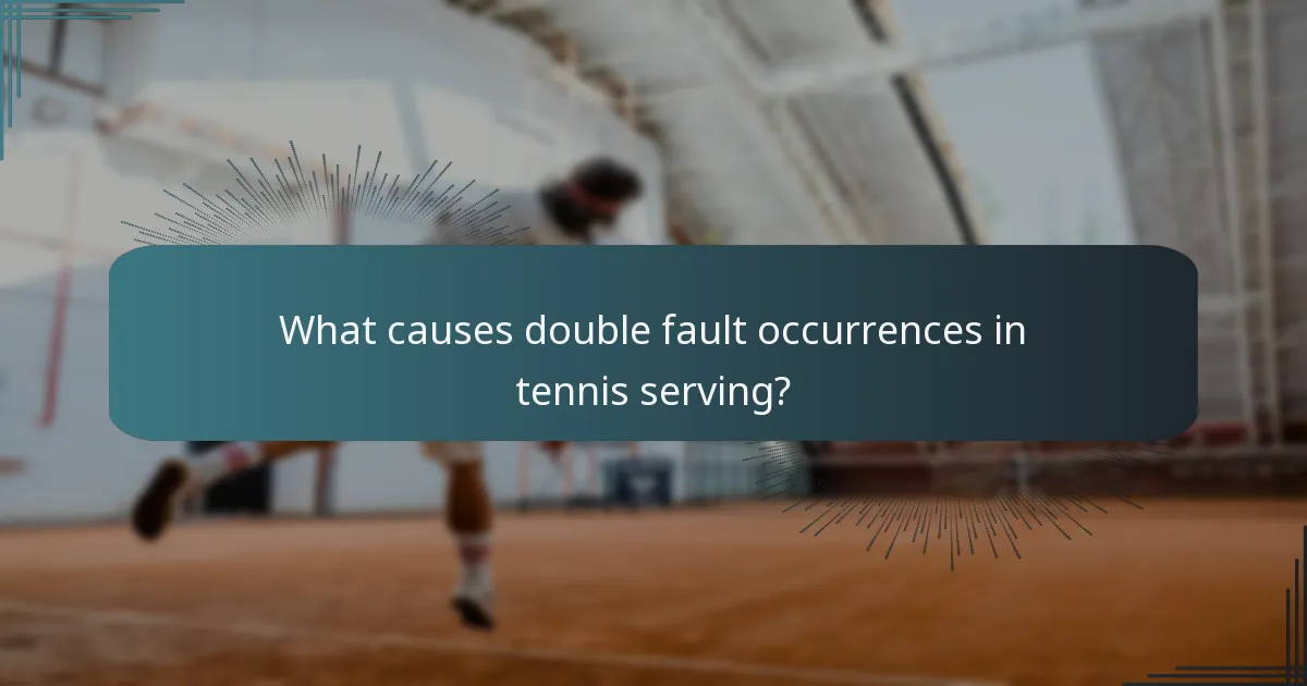 What causes double fault occurrences in tennis serving?