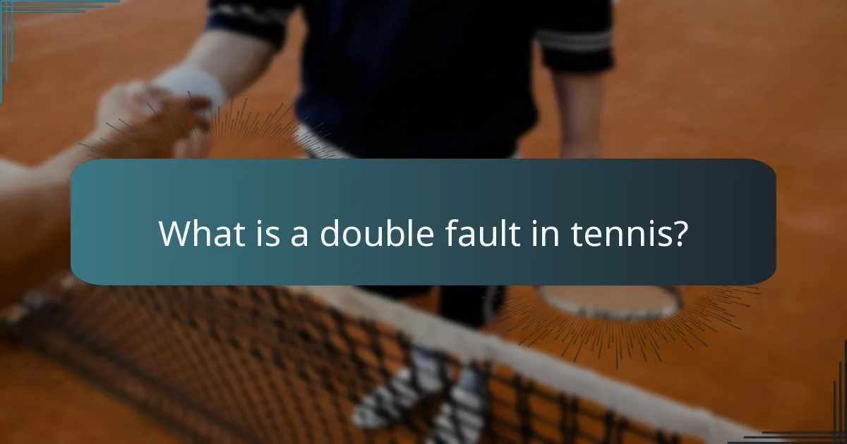 What is a double fault in tennis?