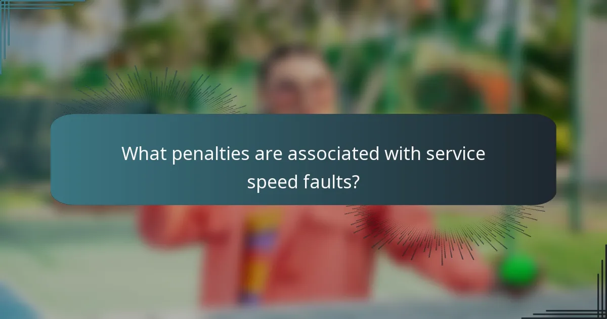 What penalties are associated with service speed faults?