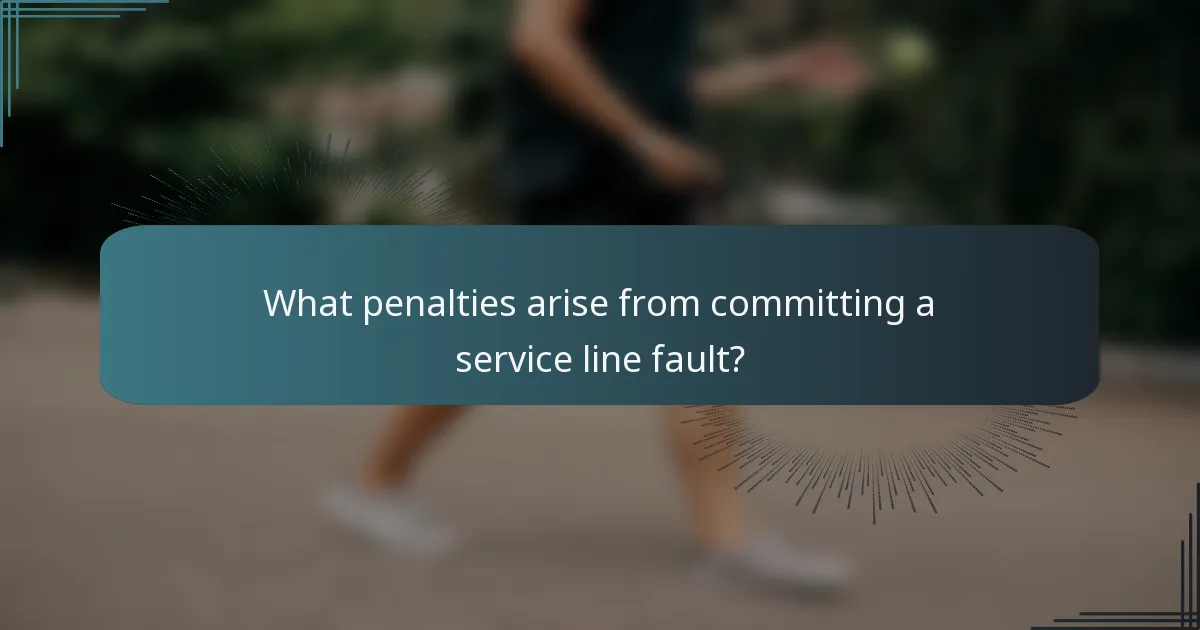 What penalties arise from committing a service line fault?