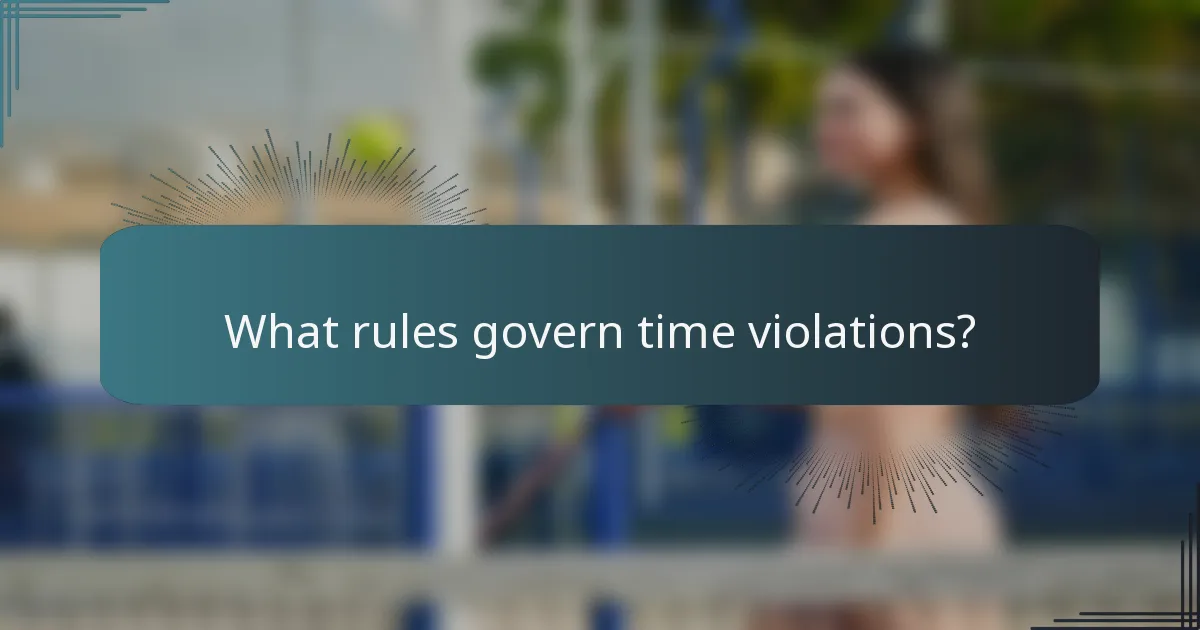 What rules govern time violations?